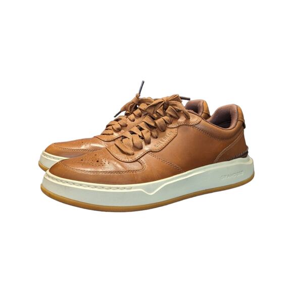Cole Haan GrandPro Crossover Sneakers British Tan Leather Shoes Brown Perforated